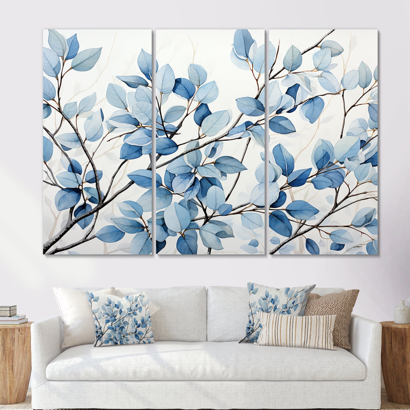 Orrington - feuilles, ensemble d'art sur toile, H 28 po x l 36 po x P 1 po, Toile tendue