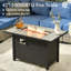 Ensemble de conversation d'extérieur en rotin pour 7 personnes avec chaises berçantes pivotantes et table de foyer-1624986712