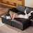 120" Oversized White Cloud Couches For Living Room, U Shaped 5 Seater Convertible Deep Seat Modular Sectional Sofa, Down Filled Cushions & Pillows, Removable & Washable Covers-1630434374