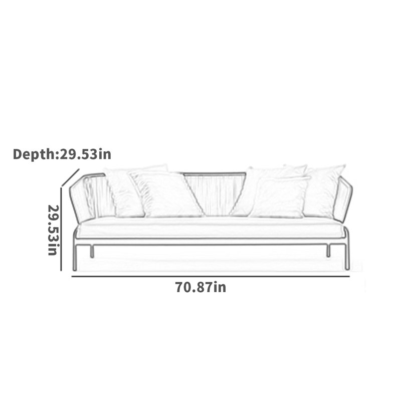 Botyo 70.87'' Wide Rectangle Wicker Patio Sofa