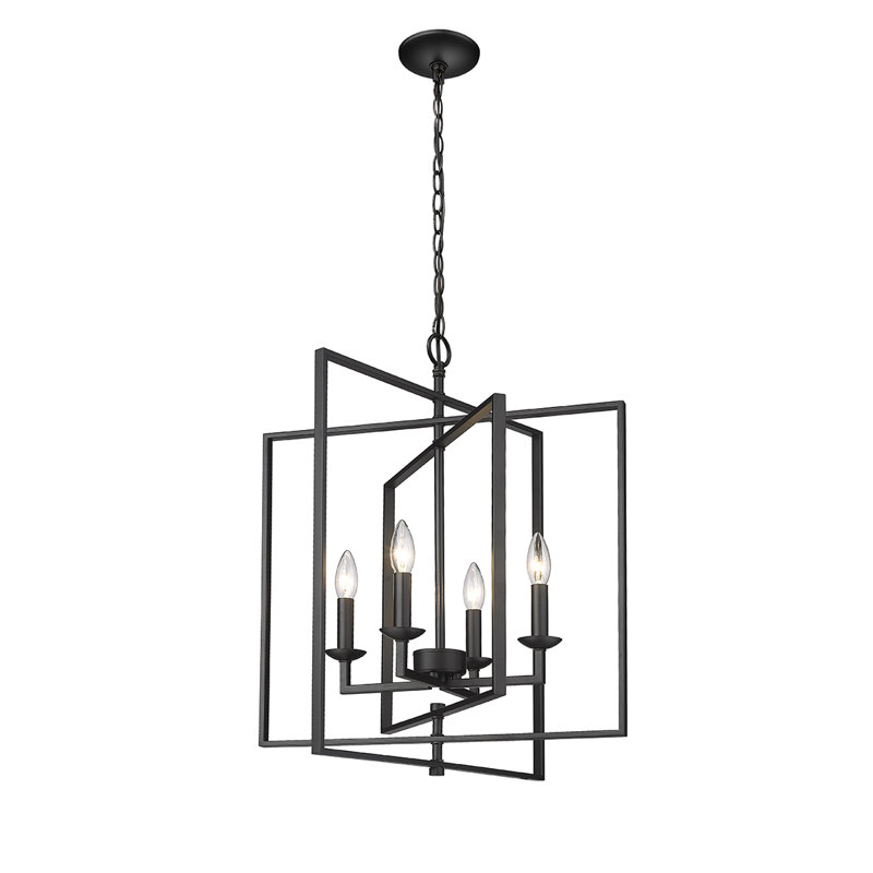  4 - Light 20" Wide Lantern Square Pendant