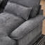 Siège en U de 123 x 55 po à 6 places avec méridienne double, console et ports pour l'intérieur, canapé-lit en chenille gris, accoudoirs en mousse à haute densité avec console, porte-gobelets, support lombaire avec cadre