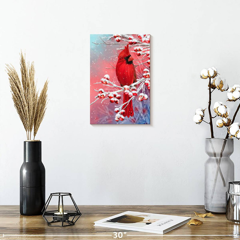 Brampt rouge cardinal Brampt, H 12 po x l 8 po