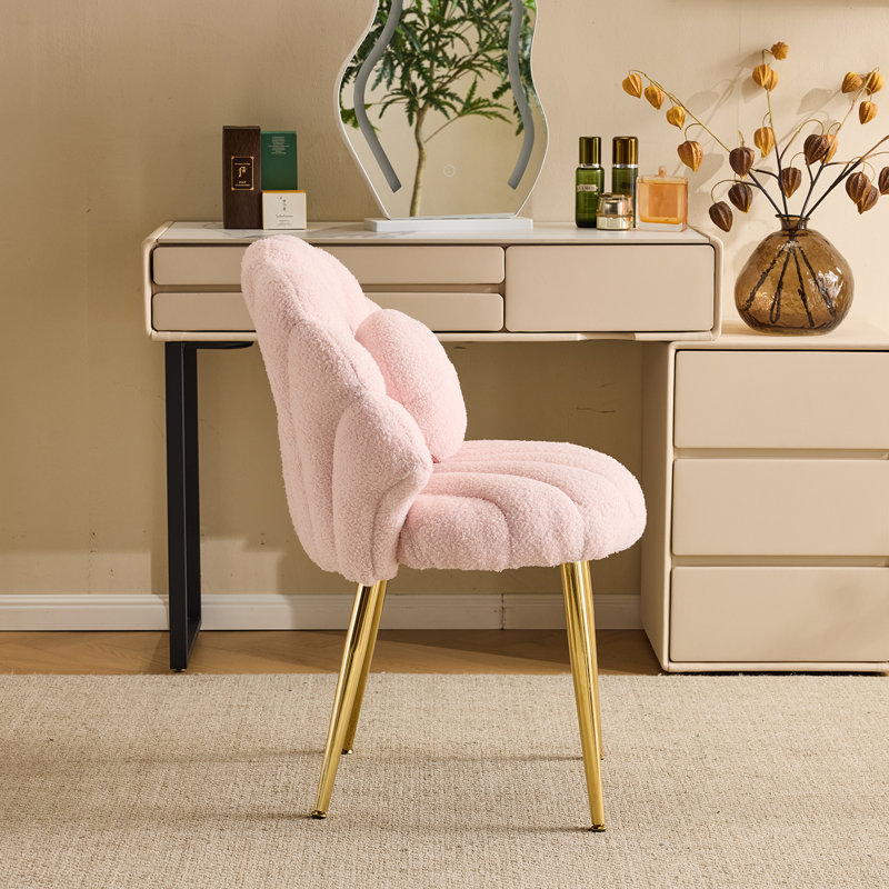 Metal Accent Stool, Pink