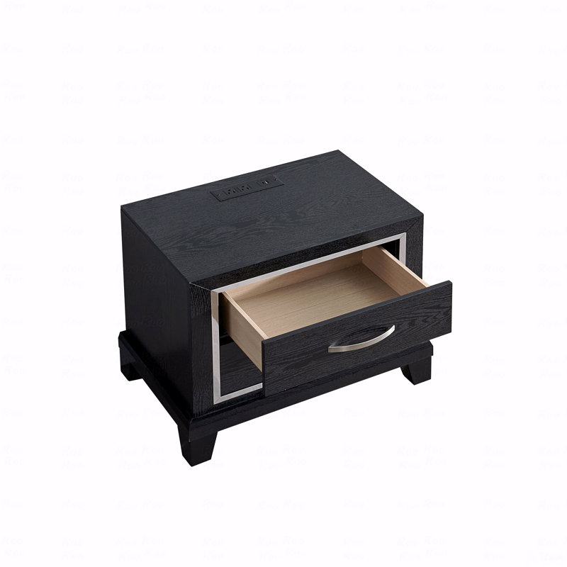 2-Drawer Bedroom Nightstand, With Ac/Usb Outlets
