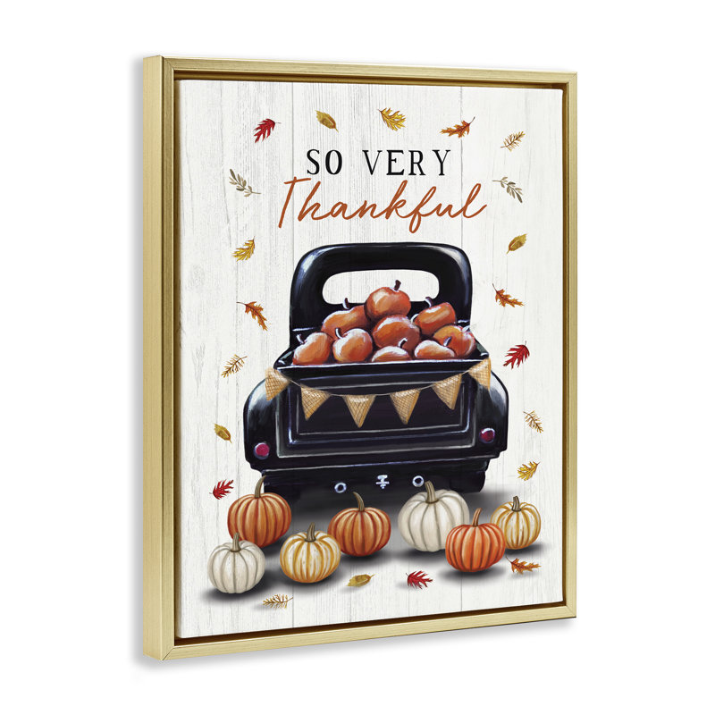 Cadre flottant Autumnal So Very Thankful, design par Elizabeth Tyndall, H 21 po x l 17 po, Cadre flottant métallique doré