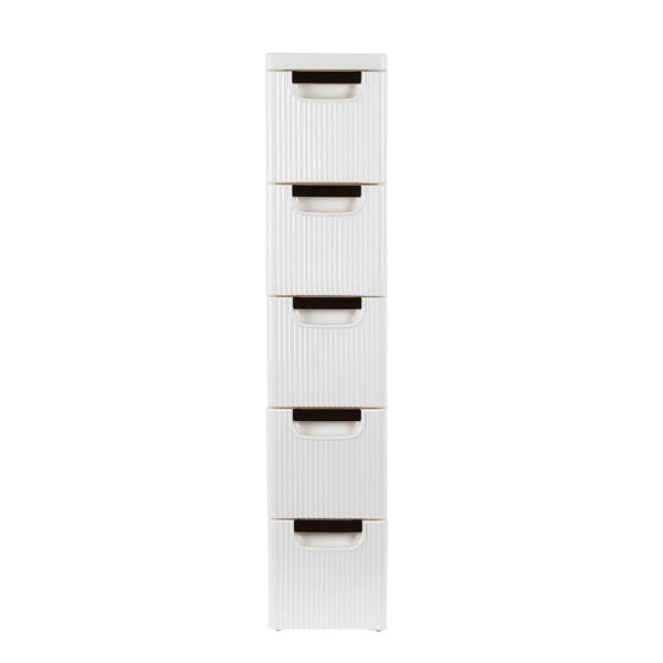 Small 5 Drawer Tower Plastic Organizer Storage Office Cabinet Box