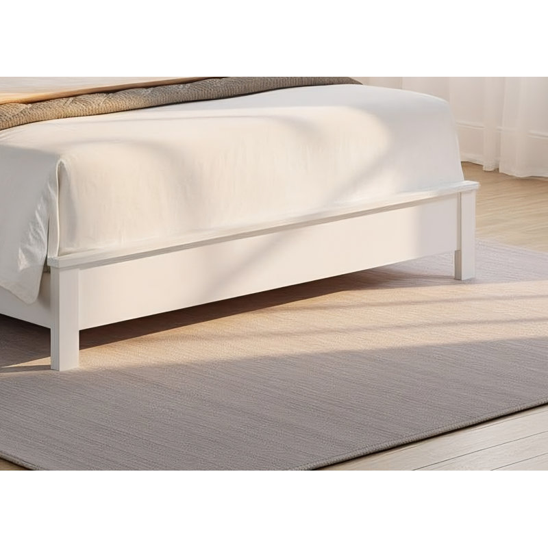 Lit double en similicuir Imatra, Double, Blanc