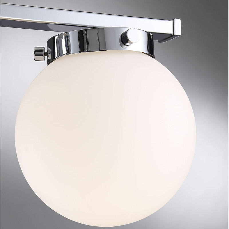 Éclairage pour salle de bain à 3 lumières à intensité variable Finian, Chrome, Blanc