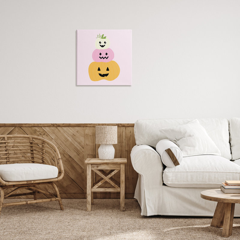 Toile pastel «Jack-o-Lanterns» pastel, design par Sazerelli Designs, H 24 po x l 24 po