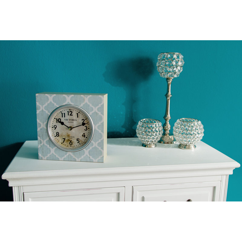 Analogue Wood Quartz Movement / Crystal Tabletop Clock in