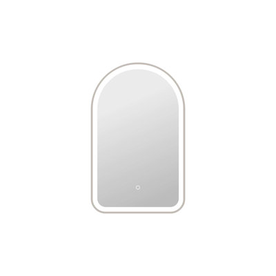 32 Inch Arch LED Front and Backlit Wall Mirror in Silver