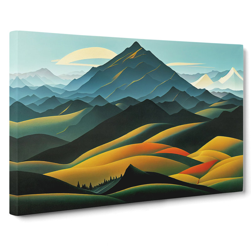 Quirky Mountain Landscape - Wrapped Canvas, 40cm H x 60cm W x 3cm D
