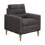 Fauteuil en gris - coussin détachable et chaise rembourrée avec cadre en bois massif de conception moderne haute mousse-718096231