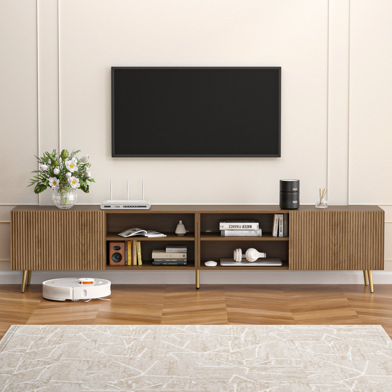Meuble télé 86,6 po Modern, Noyer