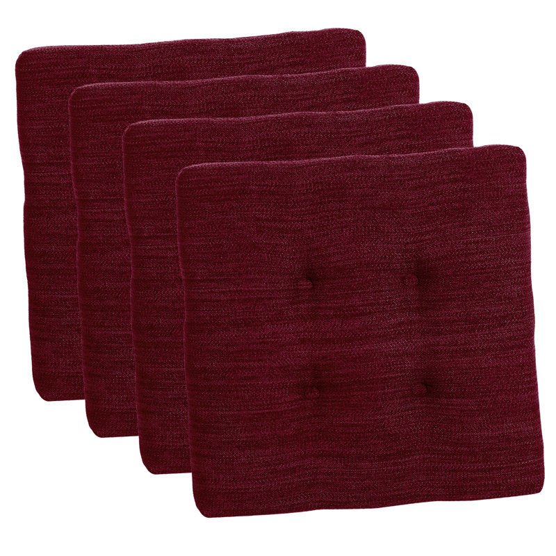 Outdoor 1.5'' Chair Pad, Wine Red, 11.8'' x 11.8''