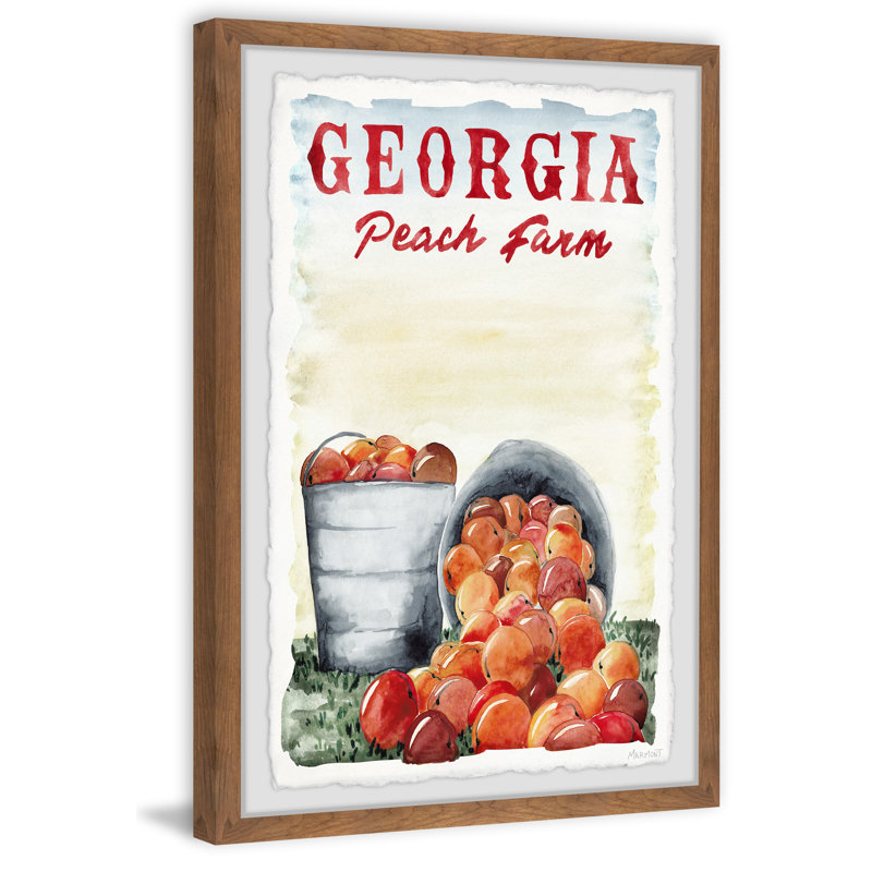 Fresh Georgia Peaches - Reproduction d'art sur papier encadrée, H 24 po x l 16 po x P 1,5 po