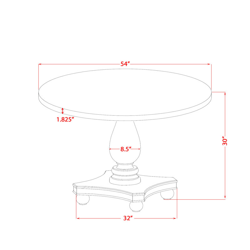 L'ensemble de table de salle à manger 5 pièces se compose d'une table ronde de 54 po avec piédestal et 4 chaises Parson en polyester gris clair, noir sablé