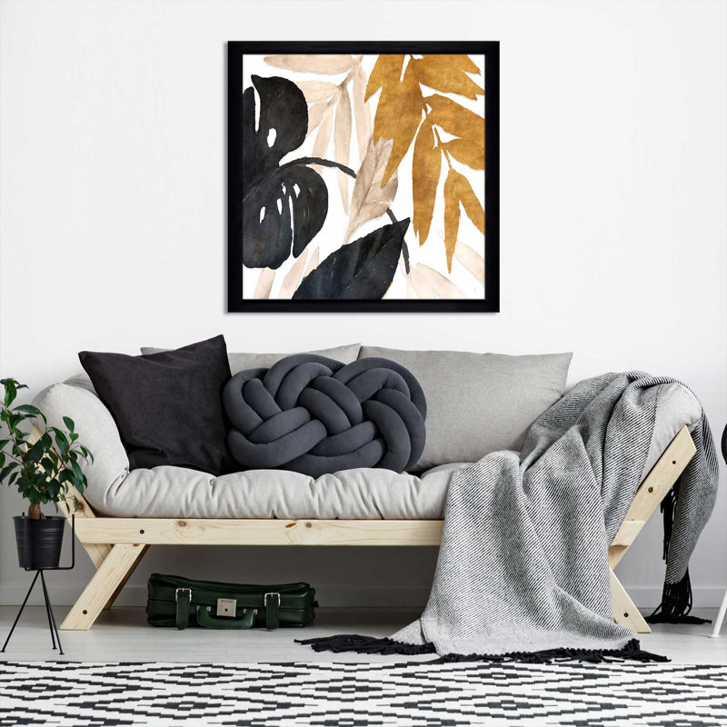 «Modern Tropics I» par Lanie Loreth, Cadre noir, H 25,5 po x l 25,5 po x P 1 po