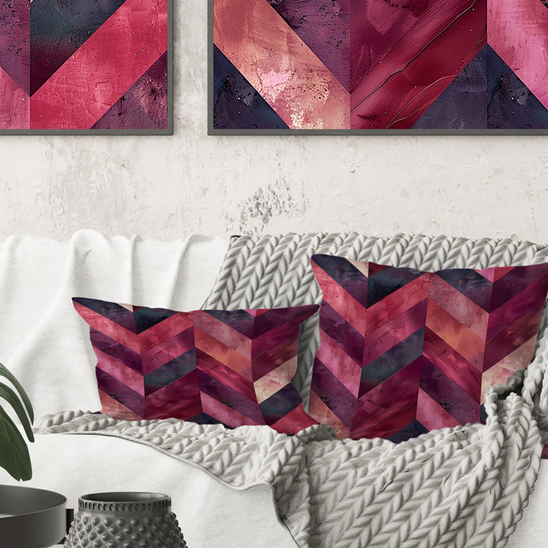 Magenta Chevron Glam II - Coussin lombaire transitionnel