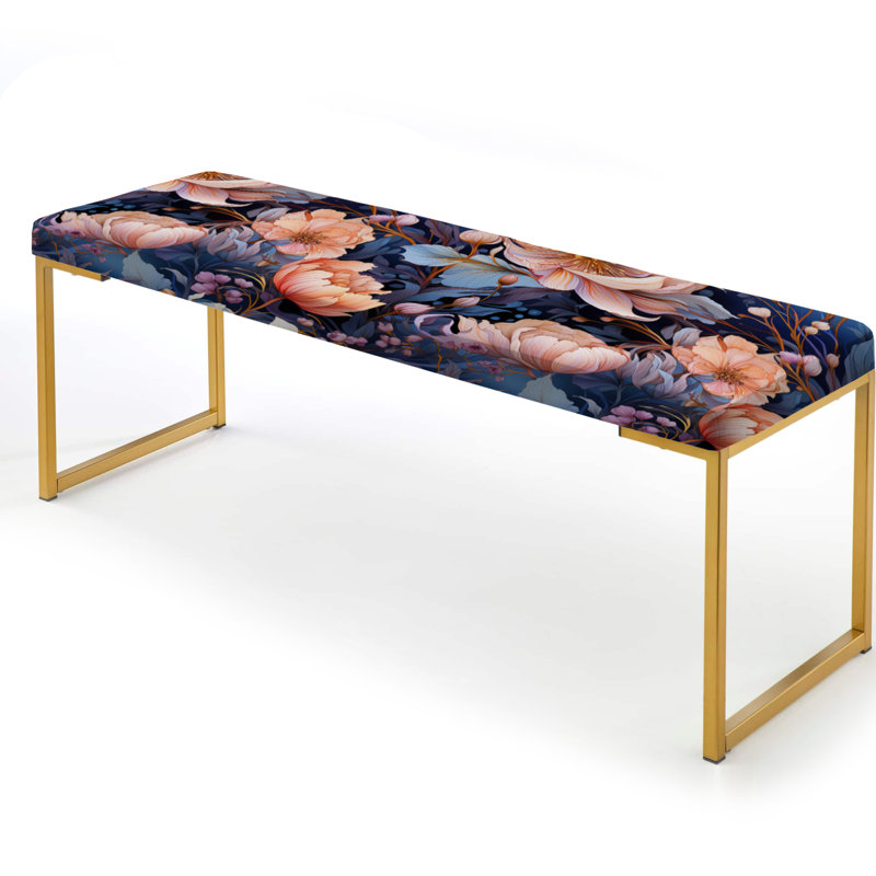 Upholstered Gold Bench, Piccirillo