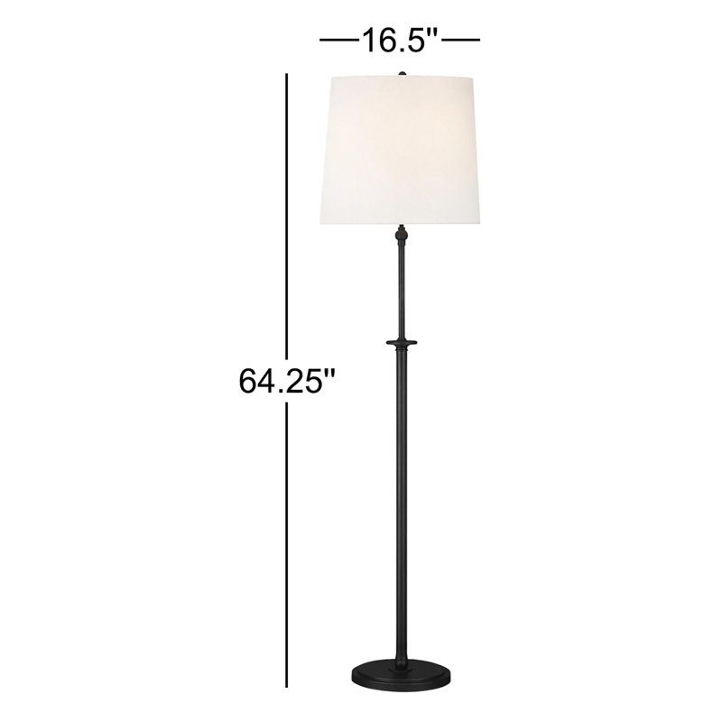 Lampe sur pied 64,25 "Temara par Thomas O'Brien, Fer vieilli