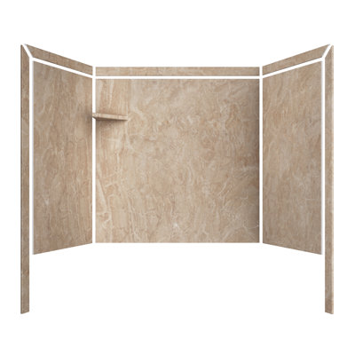 FlexStone Elite 60"W x 32"D x 60"H Alcove Bathtub Surround in Alaskan Ivory