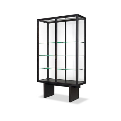 Black Solid Wood+Tempered Glass Display Cases