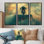 Green Freestyle Bmx Bike Tricks - Cycling Wall Art Set