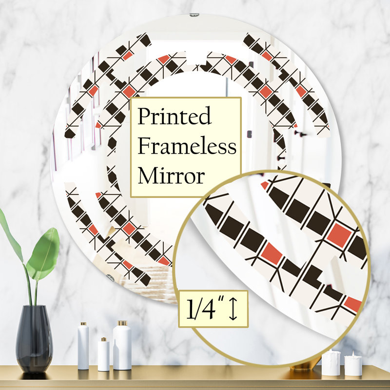 Miroir mural moderne Space Abstract Design IV, 31,5 po x 31,5 po
