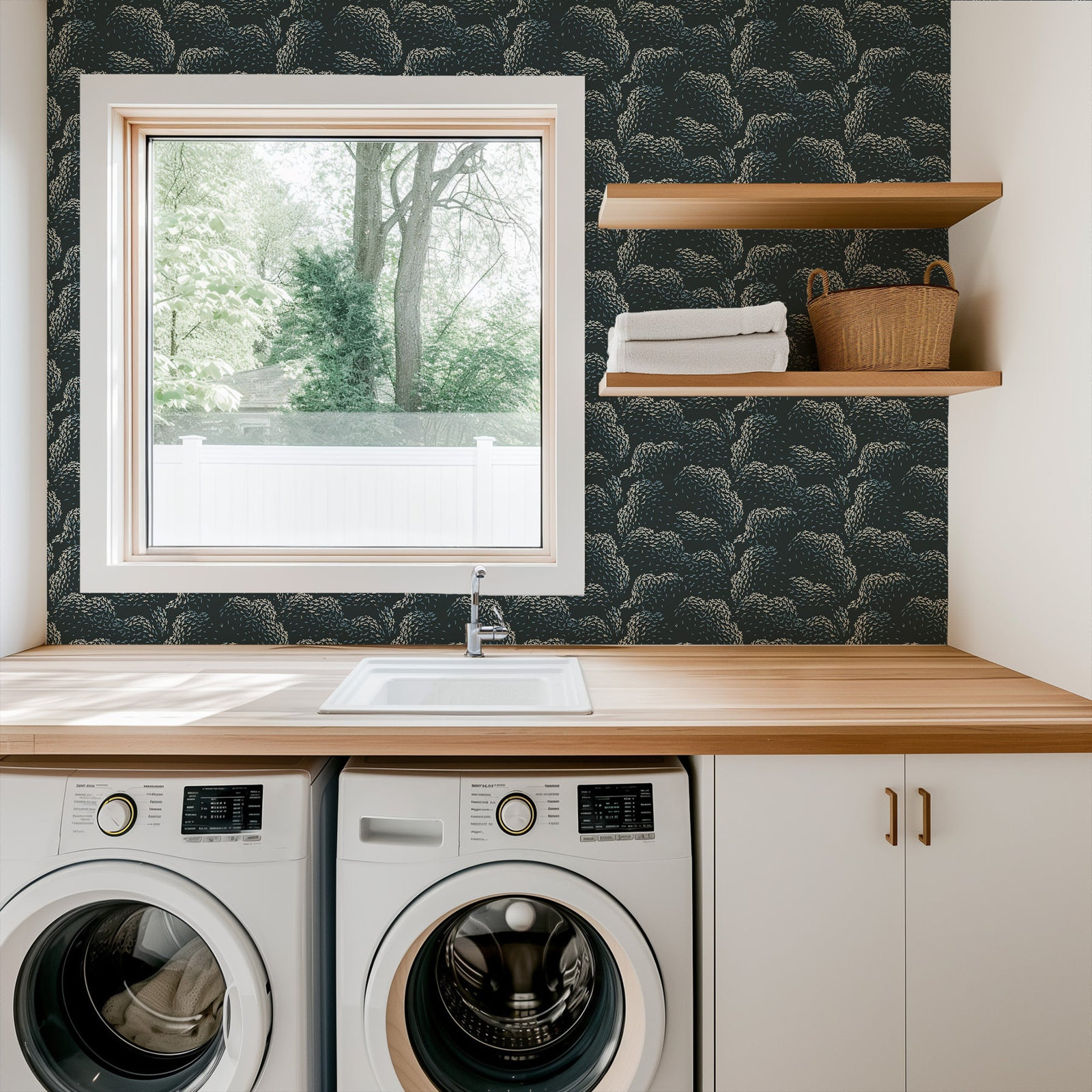 Revel Self-Adhesive Wallpaper Roll, Night Cloud, Faux Grasscloth, Non-pasted