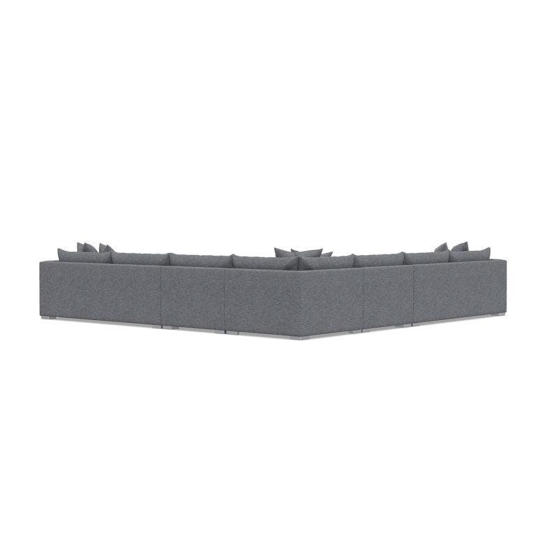 Sectional, Gray Polyester