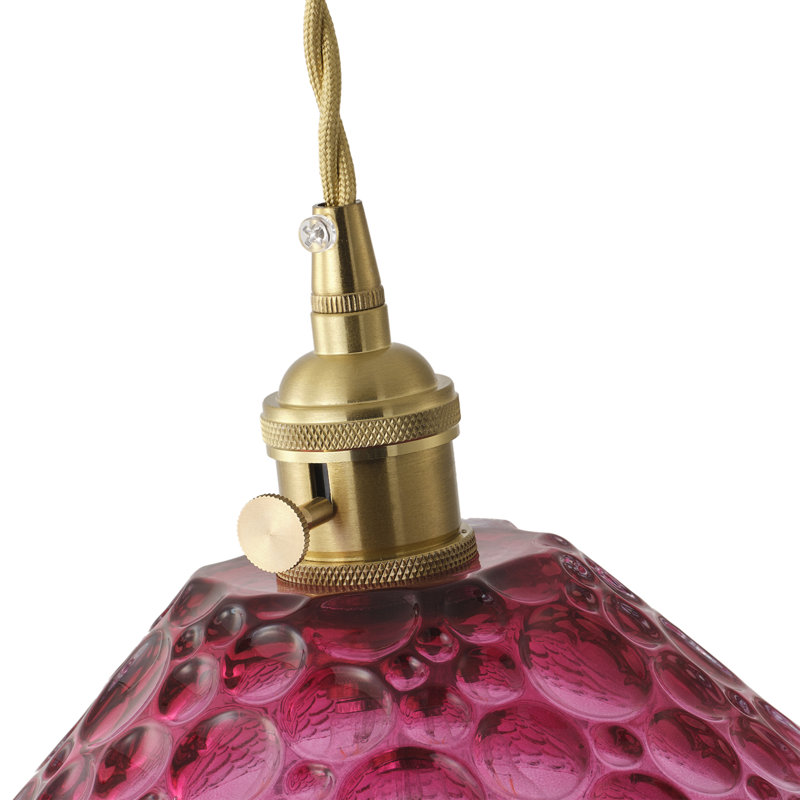 1-Purple red dimmable glass pendant light