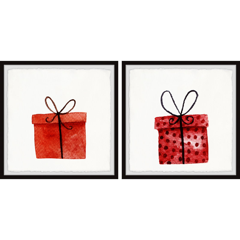 Boîte cadeau rouge Diptych, H 18 po x l 18 po x P 1,5 po
