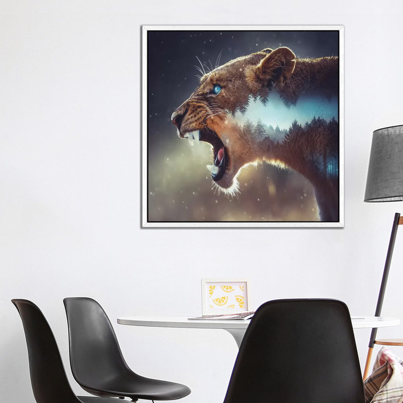 Predator by Paul Haag - Print on Canvas, 93.98 cm H x 93.98 cm W, White Framed