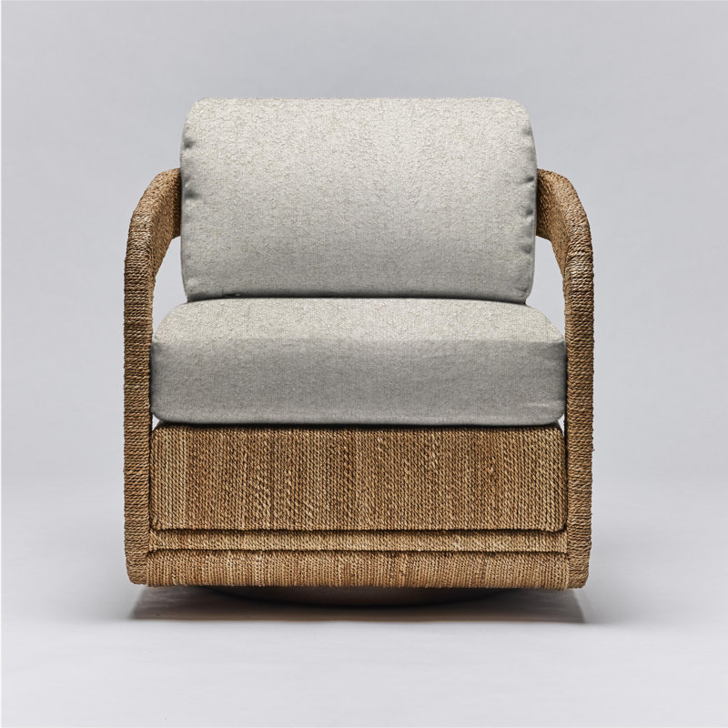 Fauteuil pivotant en cuir 27,5 po Harbour, Boucle de teinte, Ruppie maritime