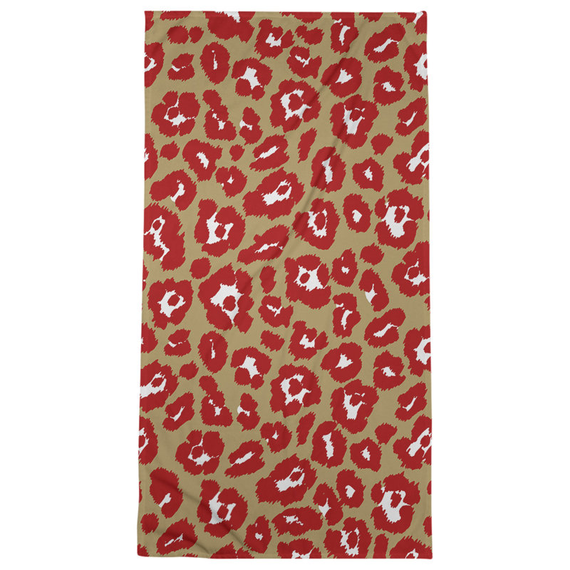 Lucida Bath Towel, Microfiber, Gold/White/Red