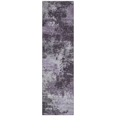 Machine Washable Indoor/Outdoor Xhevrie Purple Rug