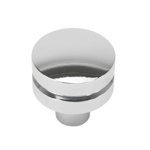 Round large aluminum knob, in Chrome finish