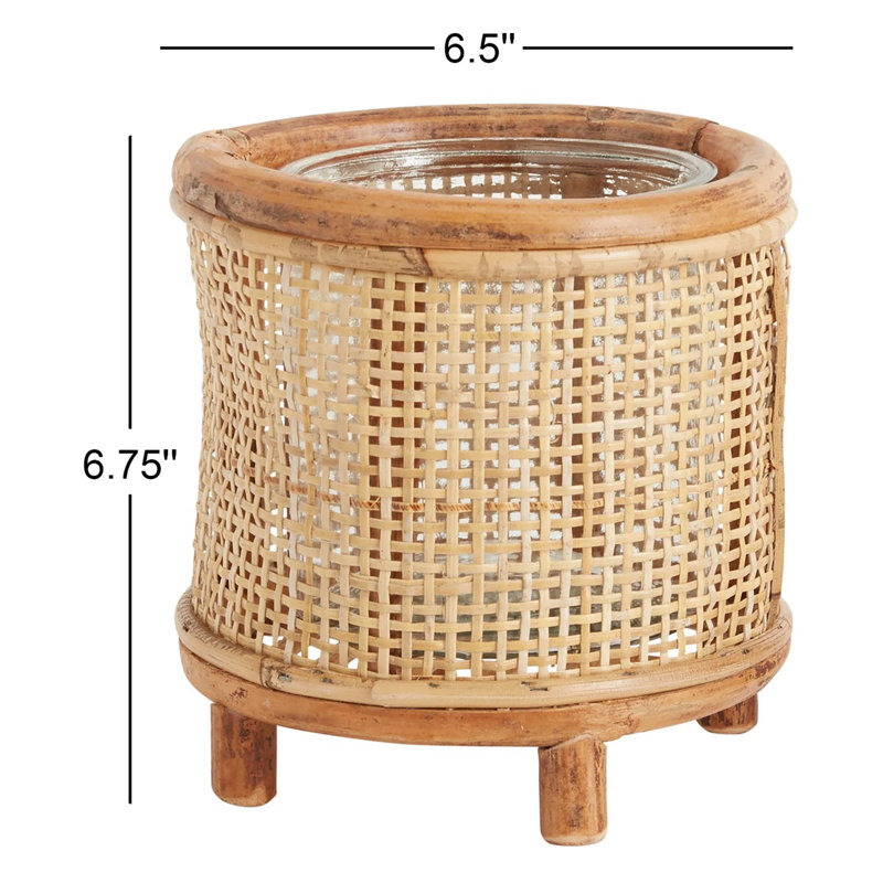 Wood Tabletop Votive Holder, 6.75" H x 6.5" W x 6.5" D