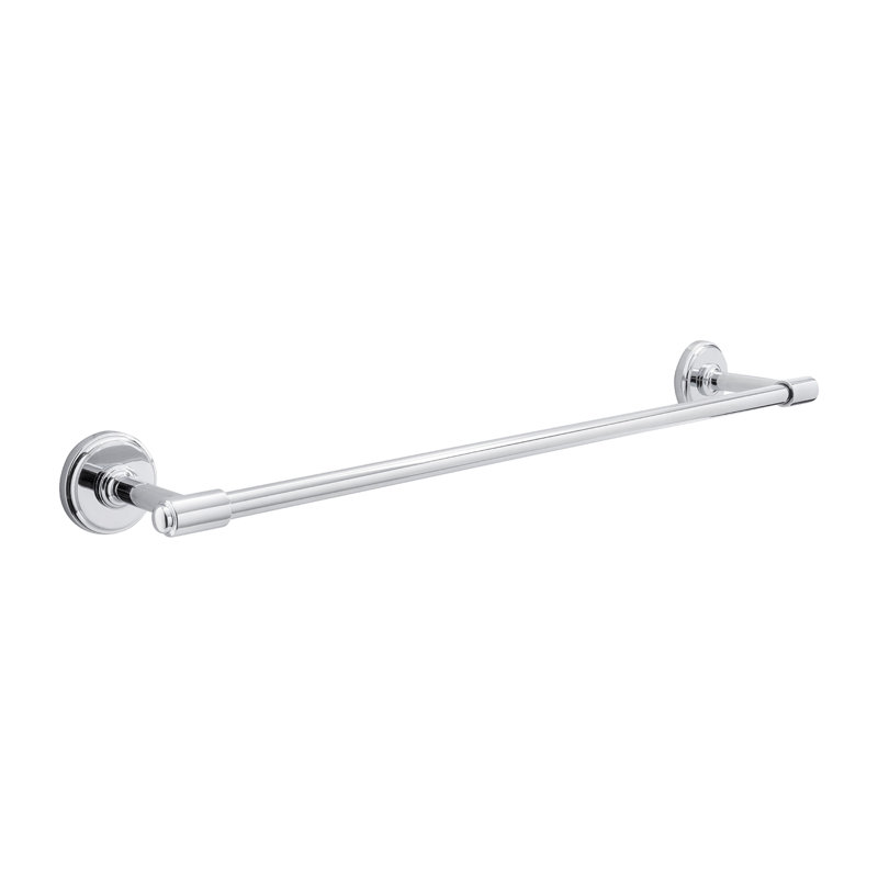 Barre à serviettes Piper Collection - chrome 20 po x 2 po - Accessoire de salle de bain moderne Mid-Century, Chrome chrome