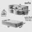 Matelas simple pliable de 15 po pour le salon, canapé de sol moderne avec 2 coussins, canapé-lit convertible en velours côtelé, lit d'invité, salle de jeux, aucun assemblage requis-129514133-129514134-129514132