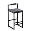 Tabourets de bar contemporains en velours gris avec une capacité de poids de 220 lb, de 2 pour une assise confortable, cadre noir, assemblage rapide, salle à manger intérieure-855722783-855722777
