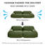 Canapé d'angle modulaire en velours côtelé vert olive, 116 po, assises profondes et accoudoirs incurvés-1406415897