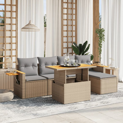  Ensemble de canapé de jardin beige