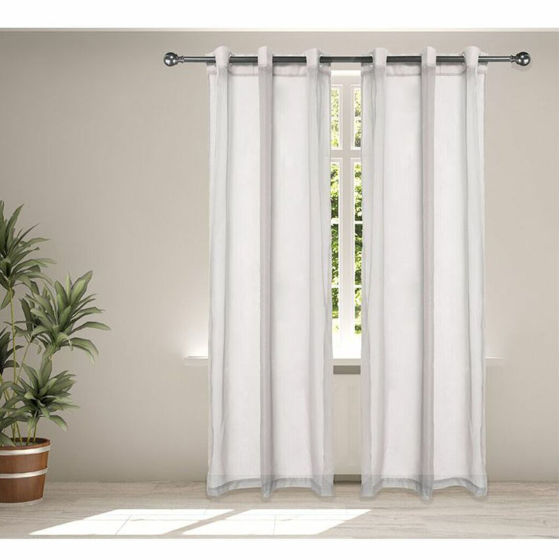 Paire de rideaux transparents avec œillets Hayneville, l 27 po x L 84 po, Ivoire