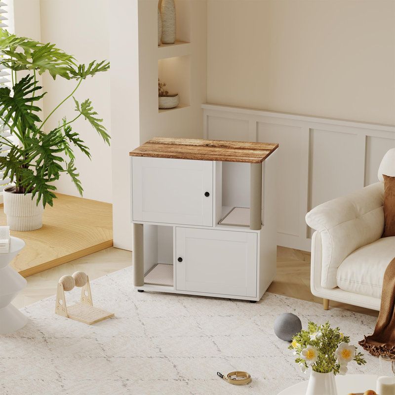 87.9cm H Cat Tree, Brown/White