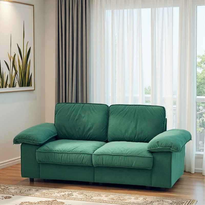 Canapé d'intérieur, causeuse compacte avec rangement caché, idéal pour les petits espaces, offrant une assise confortable et une conception fonctionnelle pour la vie moderne.
