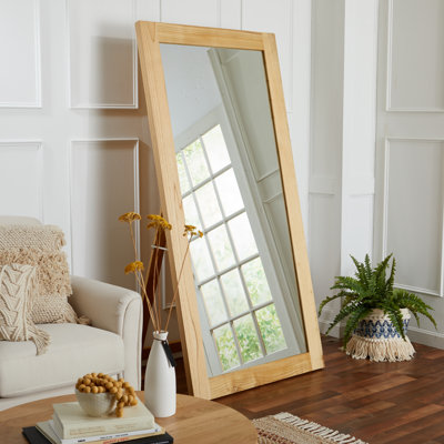 Sonakshi Wood Flat Floor Mirror