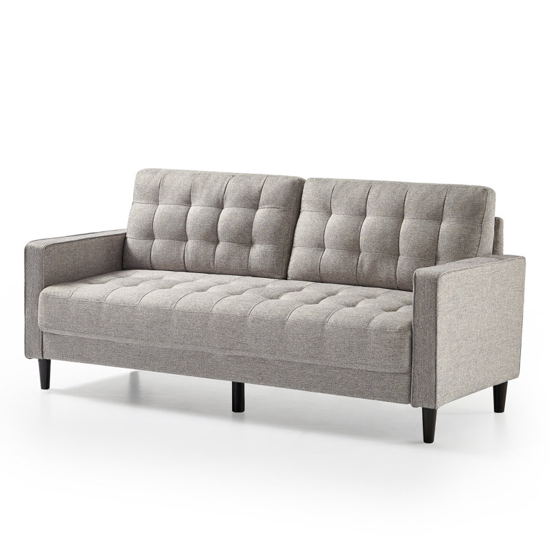Canapé à accoudoirs carrés 75,28 po Gwendoline, Gris tourterelle